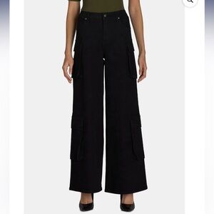 Women's Madden NYC Black Cargo Wide Leg Pants